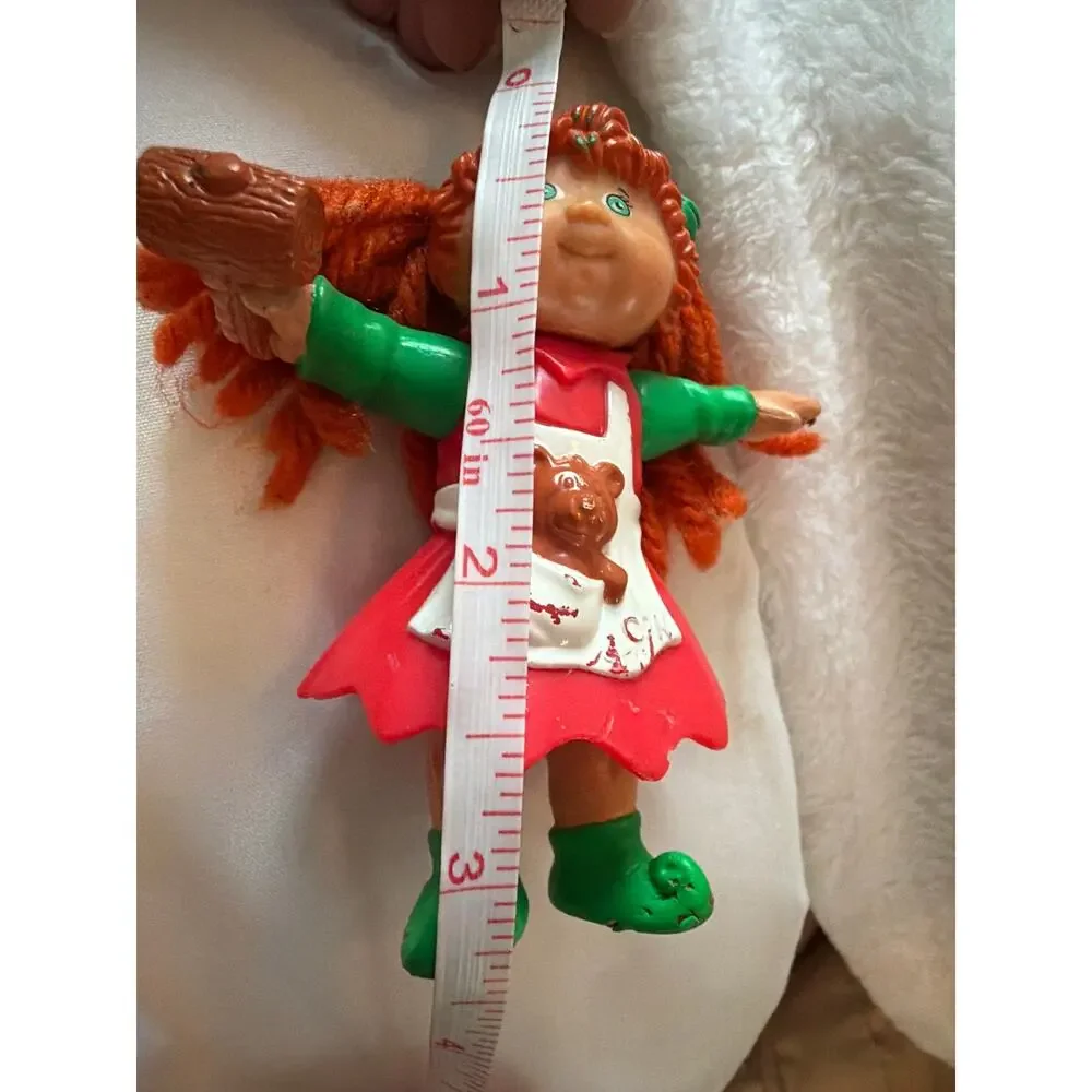 Vintage 1994 Cabbage Patch Kids PVC Figure Red Hair Firewood Teddy Apron 3